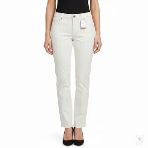J.Jill Women’s White Cotton/Rayon/Spandex Slim-Leg Pants Size 8 - New
